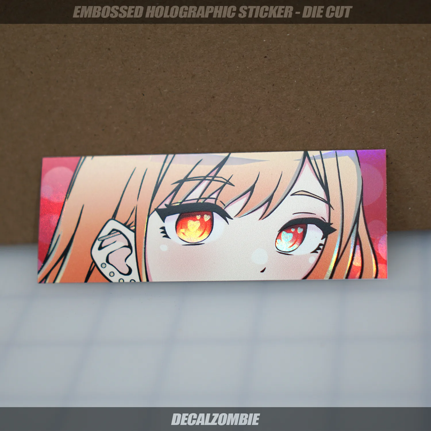 embossed holographic sticker